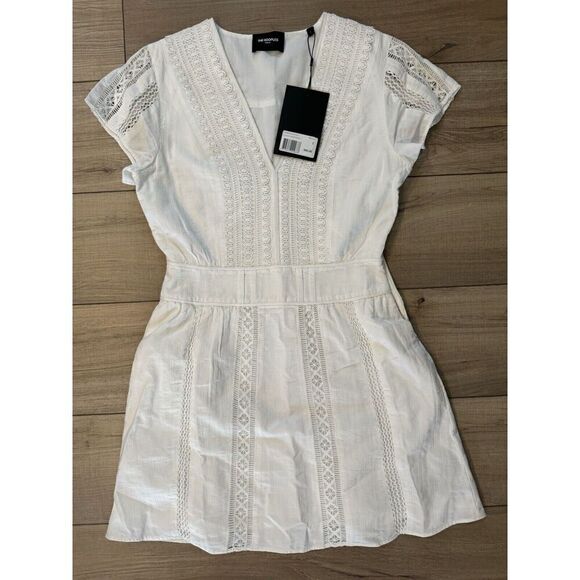 The Kooples White Ecru Embroidered Dress Women's 1 small cottagecore Boho Eyelet - Picture 5 of 7